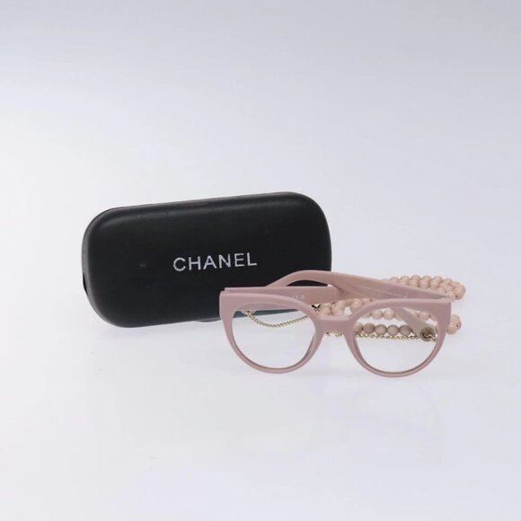 CHANEL COCO Mark Ball Chain Strap Glasses Plastic Pink CC Auth BA4089 - Picture 1 of 15